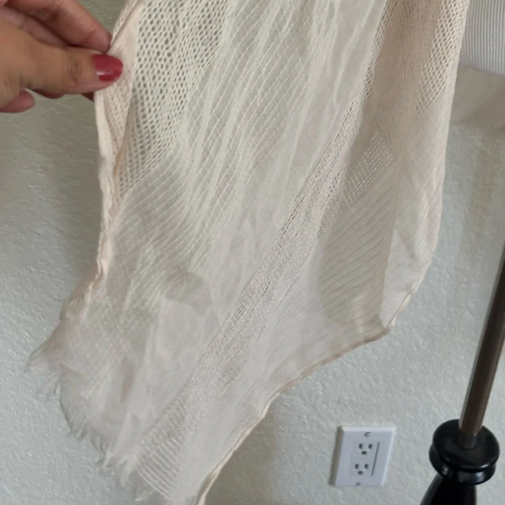 Sonoma Kimono Wrap O/S White Swan Mesh Knit Handkerchief Hem WSN21LP11